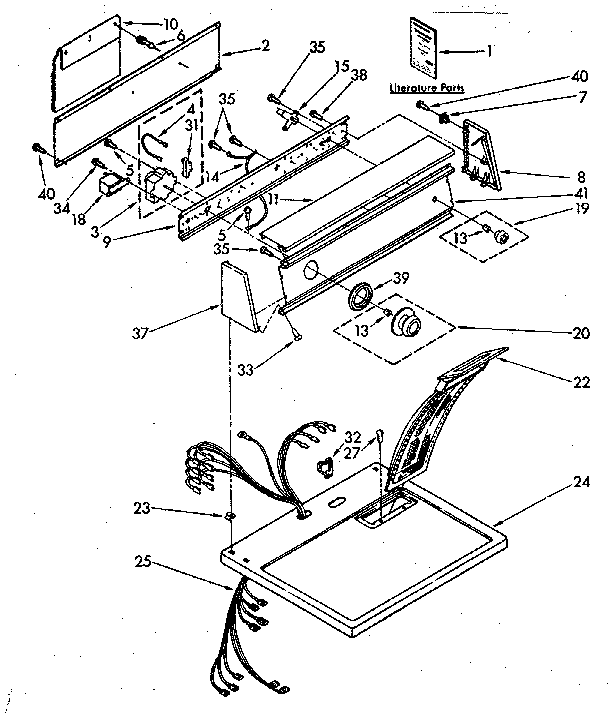Kenmore 11086862600 top and console parts diagram