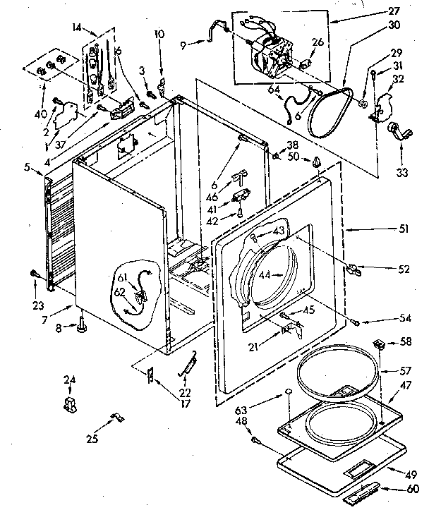 Kenmore 11086862600 cabinet parts diagram