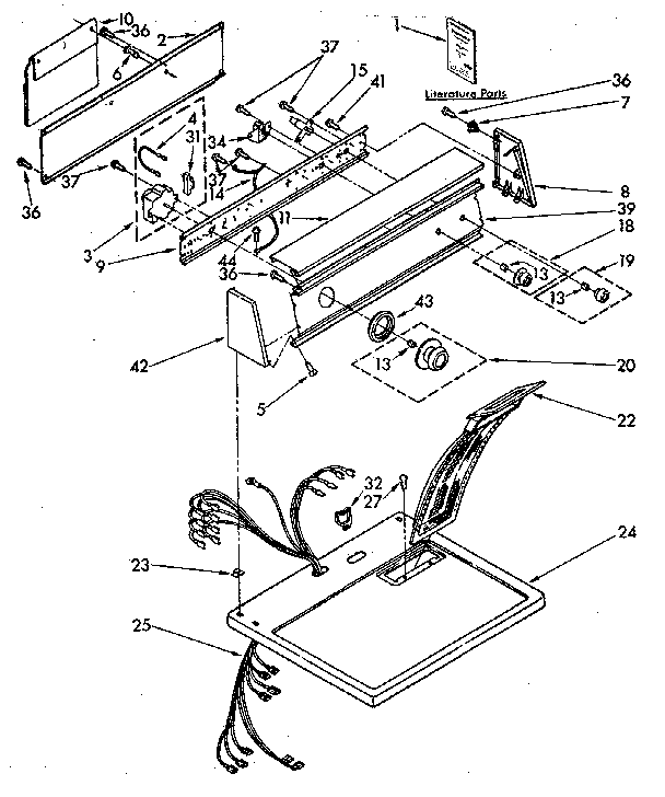 Kenmore 11086864600 top and console parts diagram