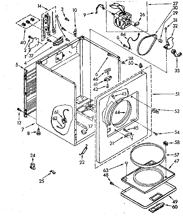 Kenmore 11086864600 cabinet parts diagram