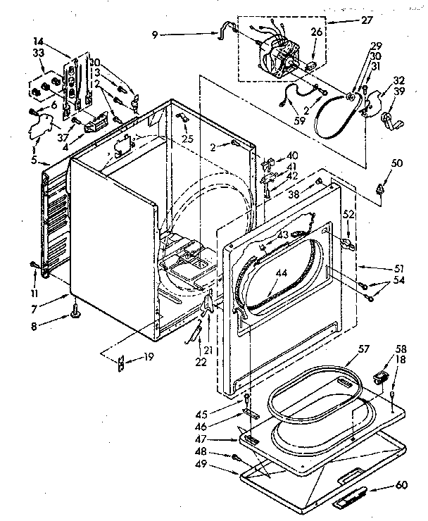 Kenmore 11086872800 cabinet parts diagram