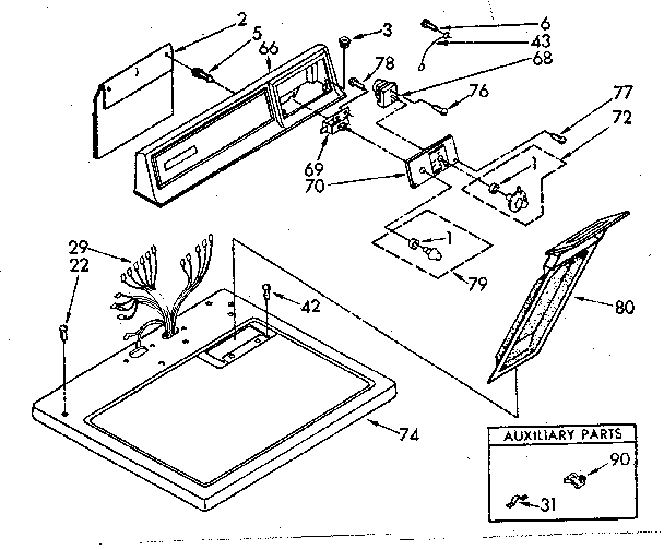 Kenmore 11087810100 top and console parts diagram