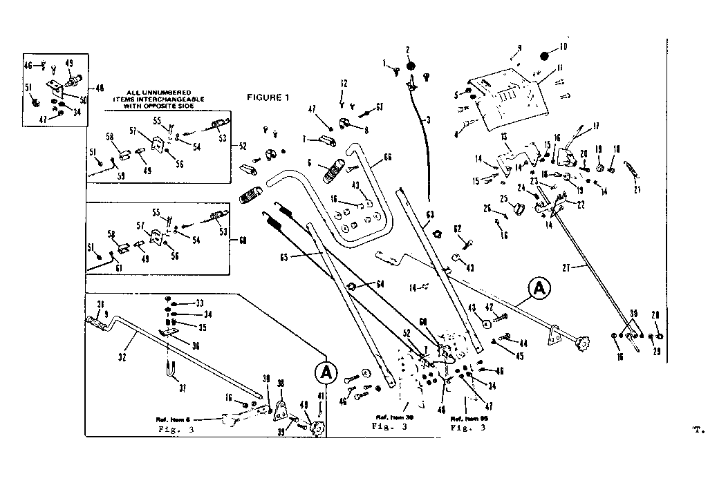 Craftsman 53621900 handle assembly diagram