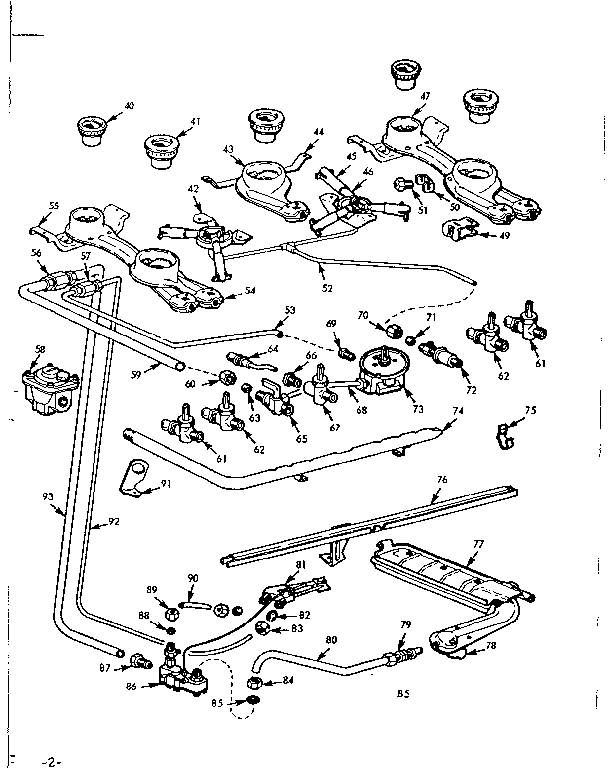 Kenmore 1037665004 burner section diagram