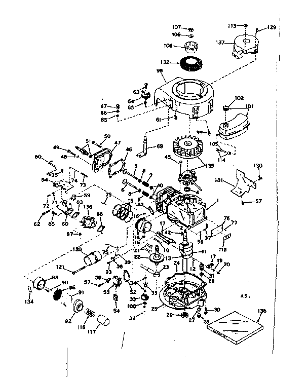 Craftsman 53691184 basic engine diagram