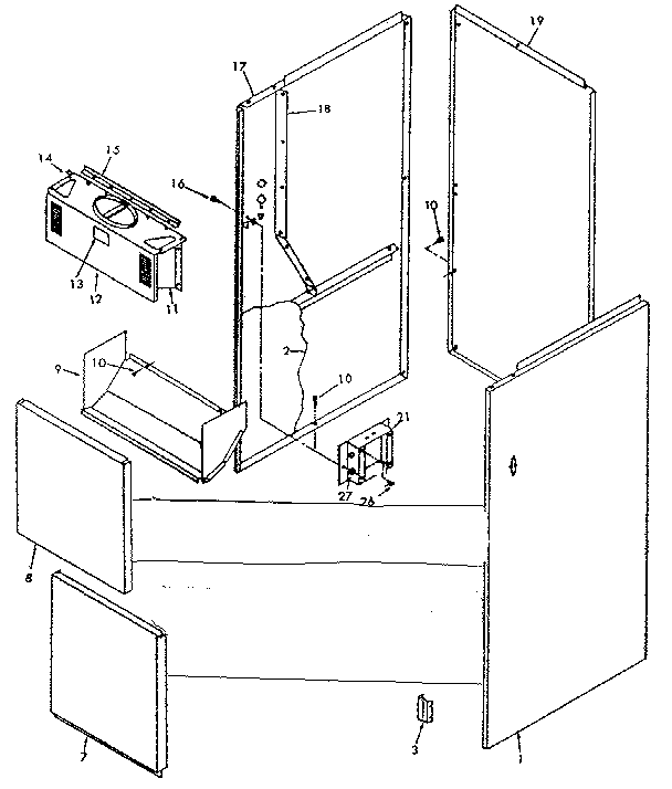 Whirlpool FXB44-55BR-1 whirlpool gas-fired furnace diagram