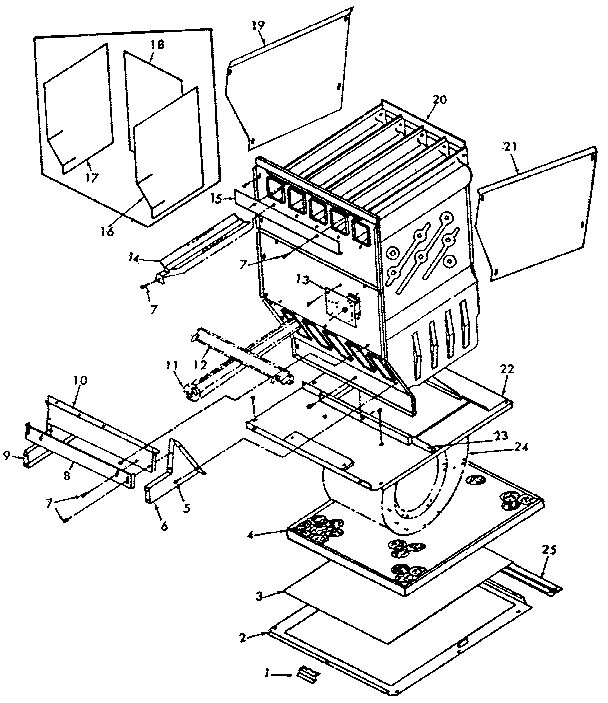Whirlpool FXB44-55BR-1 heat exchanger assembly diagram