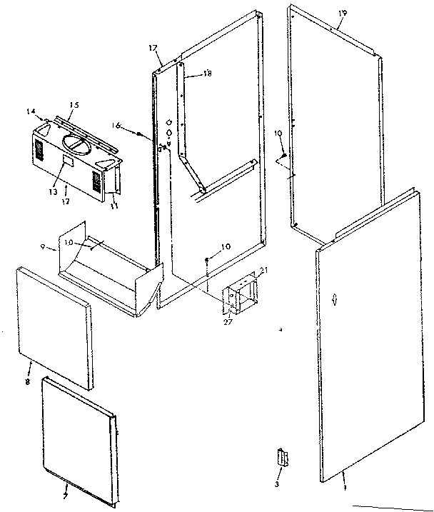 ICP VG-105AE-1R cabinet diagram