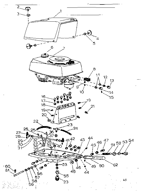 Craftsman 21758530 shroud & controls assembly diagram