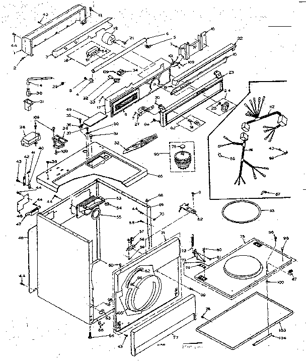 Kenmore 1106508933 machine sub-assembly diagram