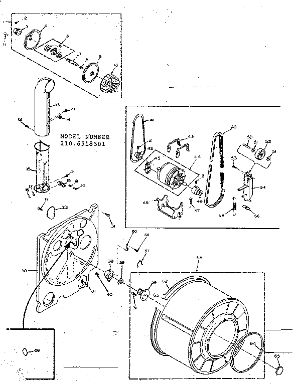 Kenmore 1106518501 bulkhead assembly diagram