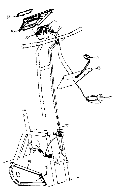 Vitamaster PRO-1000 handlebar assembly diagram