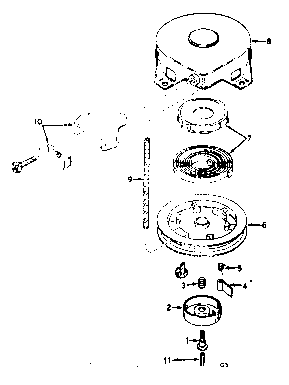 Craftsman 21758890 rewind starter assembly no. 590420 diagram