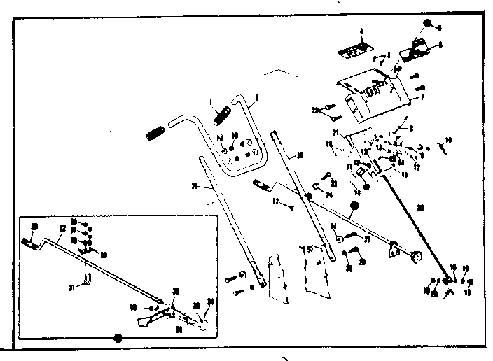 Craftsman 53690521 handle and control panel assembly diagram