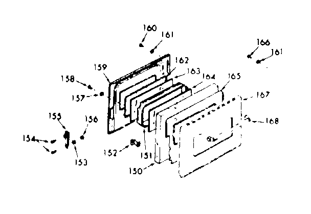 Kenmore 1033247391 oven & broiler door diagram