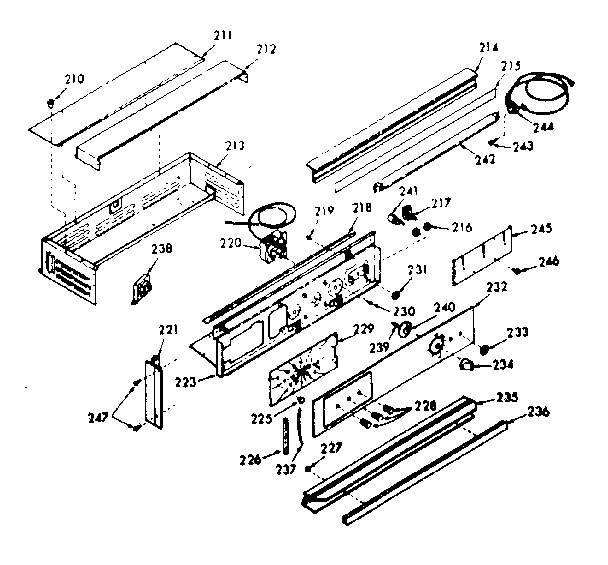 Kenmore 1033247391 control panel section diagram