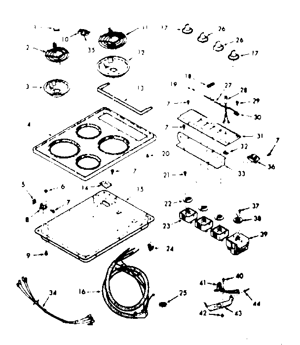 Kenmore 1034347281 cooktop diagram