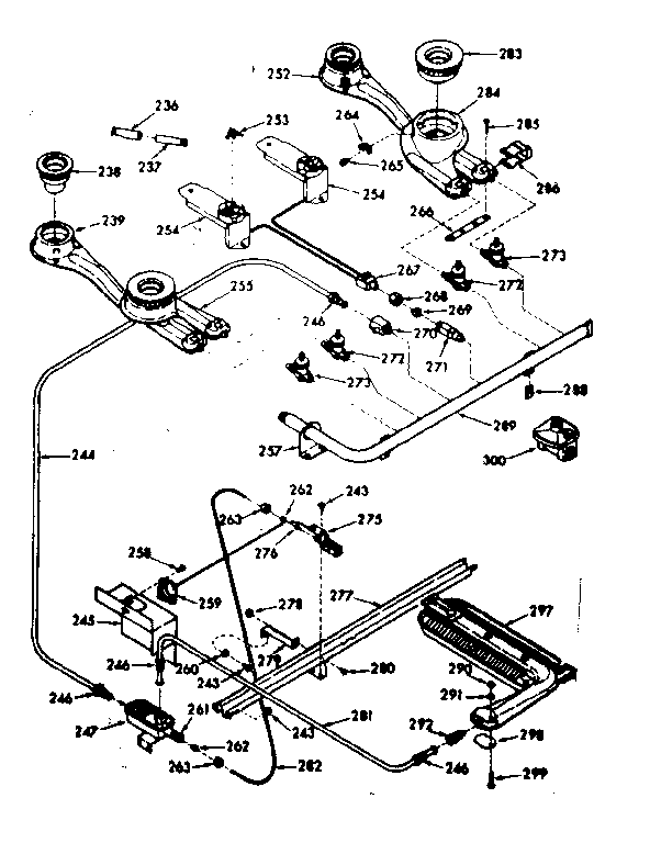 Kenmore 1037277310 burner section diagram