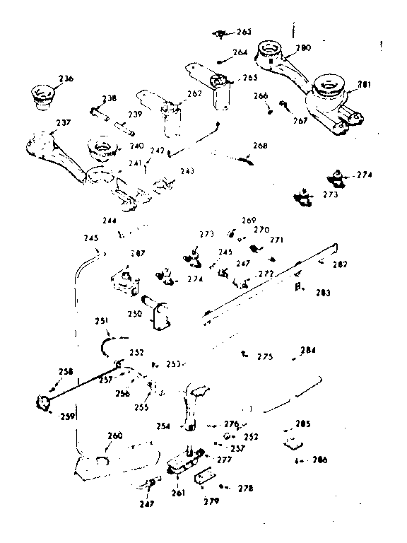 Kenmore 1037277342 burner section diagram