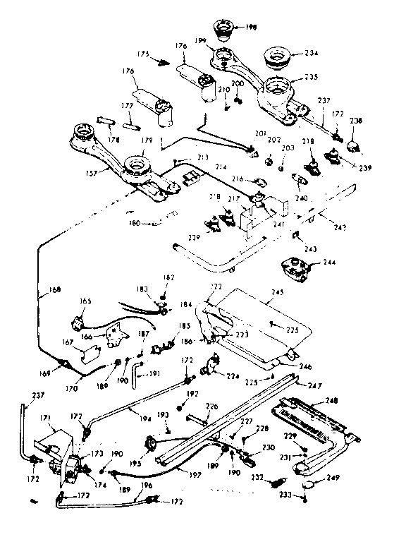 Kenmore 1037297320 burner section diagram