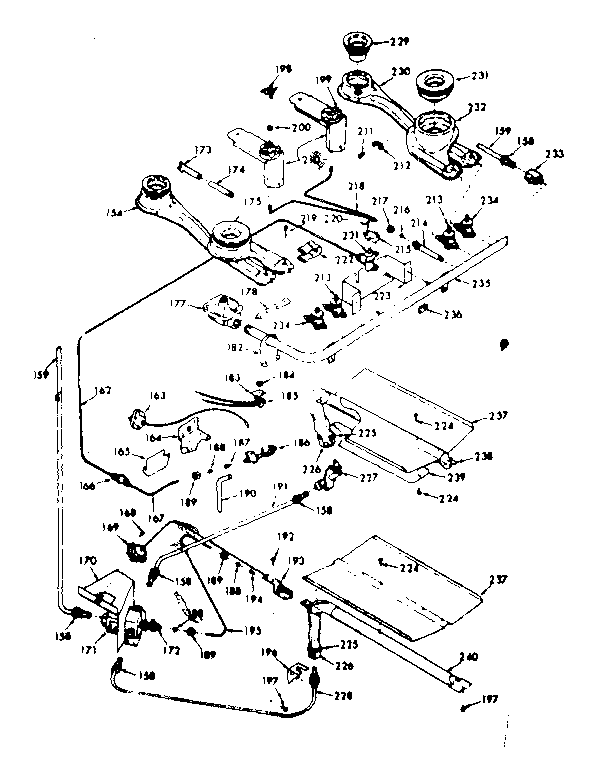 Kenmore 1037297321 burner section diagram