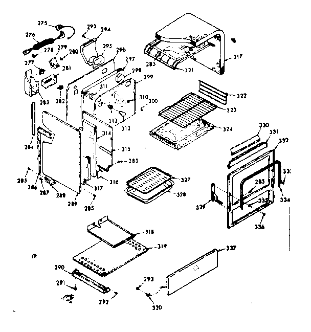 Kenmore 1037297321 body section diagram