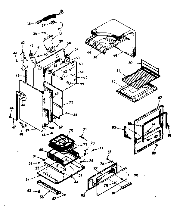 Kenmore 1037827361 lower body section diagram