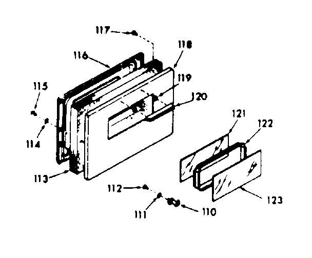 Kenmore 1037827361 lower oven door section diagram