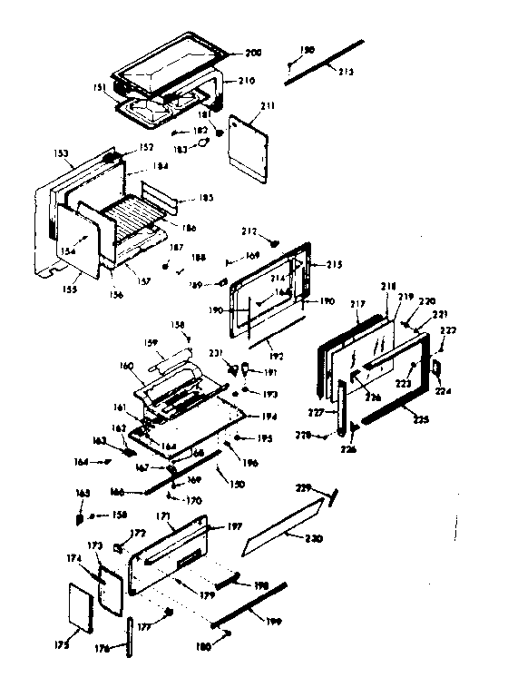 Kenmore 1037827361 upper body section diagram