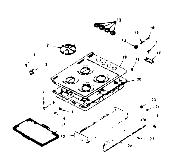 Kenmore 1037867341 main top section diagram