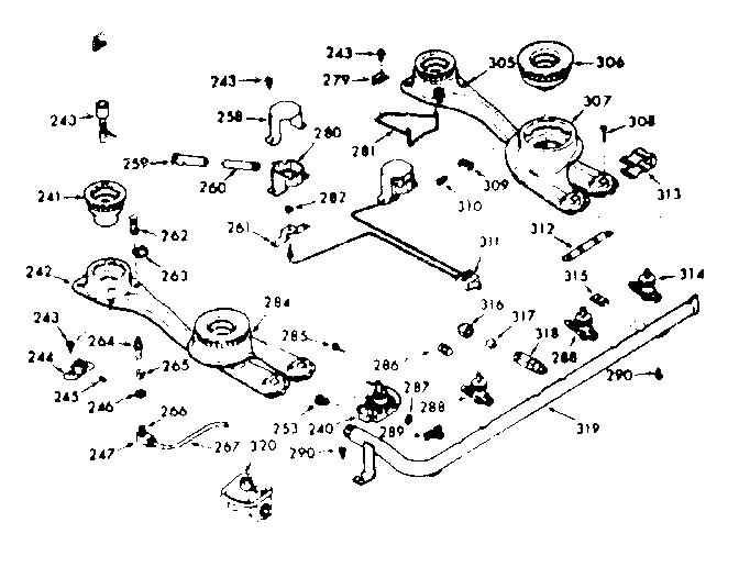Kenmore 1038357212 burner section diagram