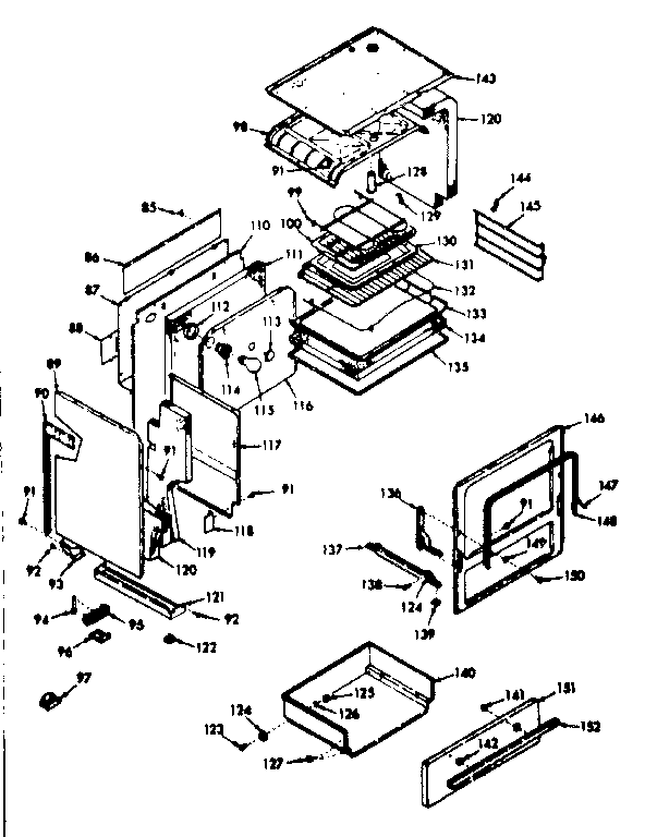Kenmore 1039257361 body section diagram