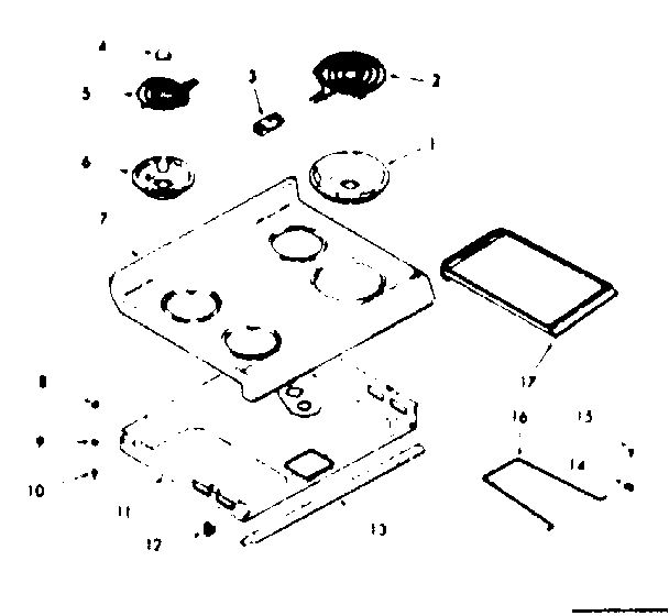 Kenmore 1039337322 main top section diagram