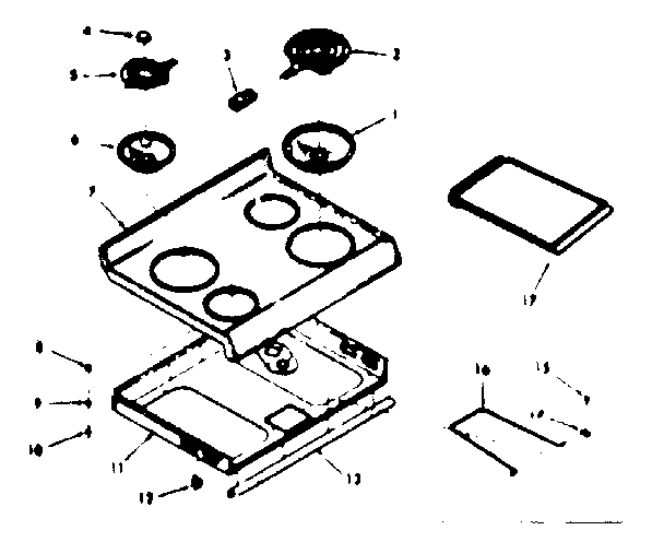 Kenmore 1039357361 main top section diagram