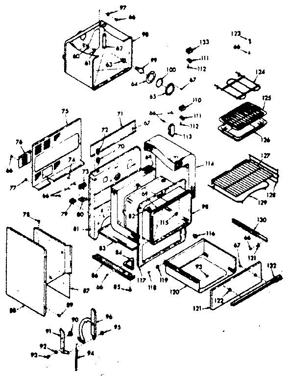 Kenmore 1039357361 body section diagram