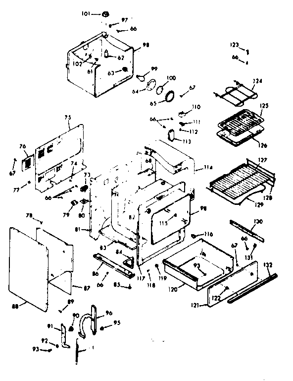 Kenmore 1039377323 body section diagram