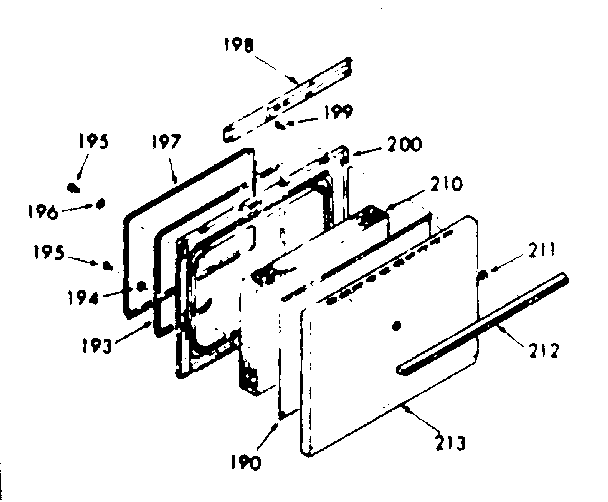 Kenmore 1039377323 oven door section diagram