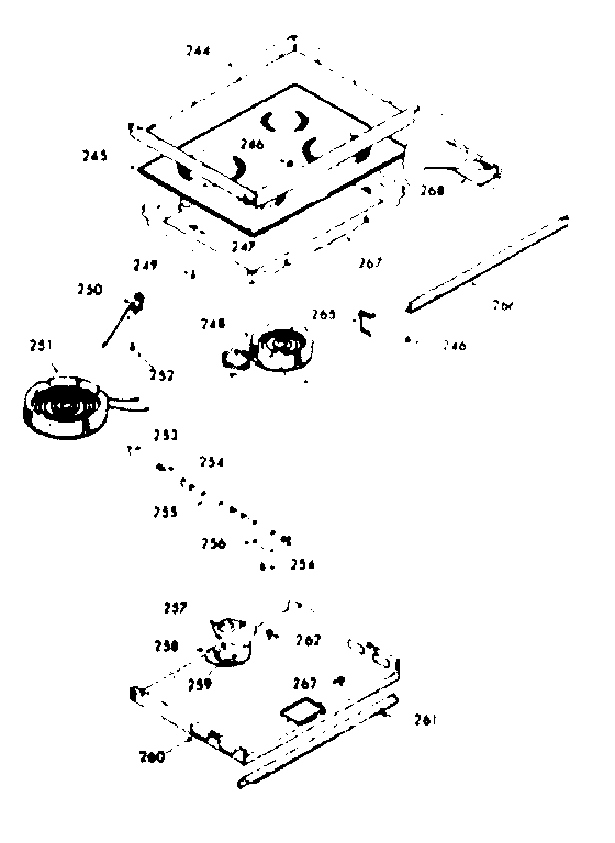 Kenmore 1039377323 main top cook surface diagram