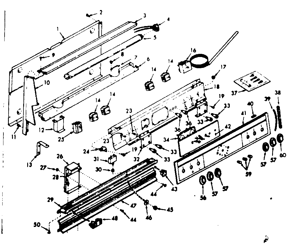 Kenmore 1039377345 backguard section diagram