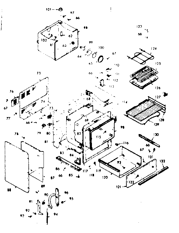 Kenmore 1039377345 body section diagram