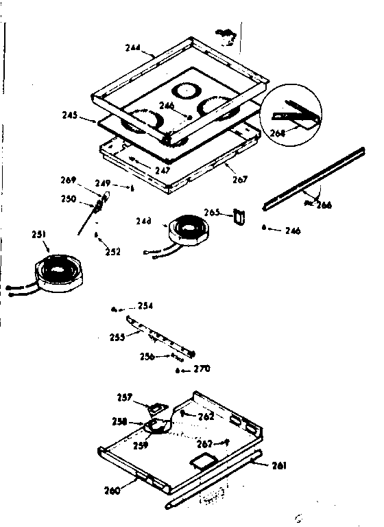 Kenmore 1039377345 main top cook surface diagram