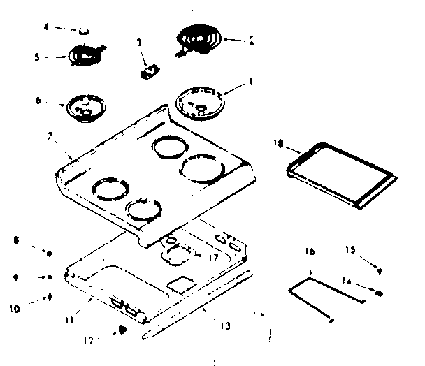 Kenmore 1039747341 main top section diagram