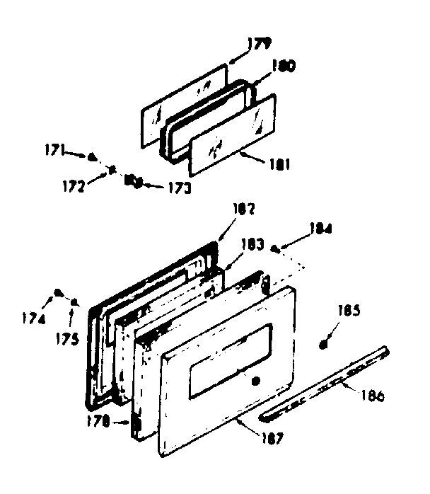 Kenmore 1039747341 oven door section diagram