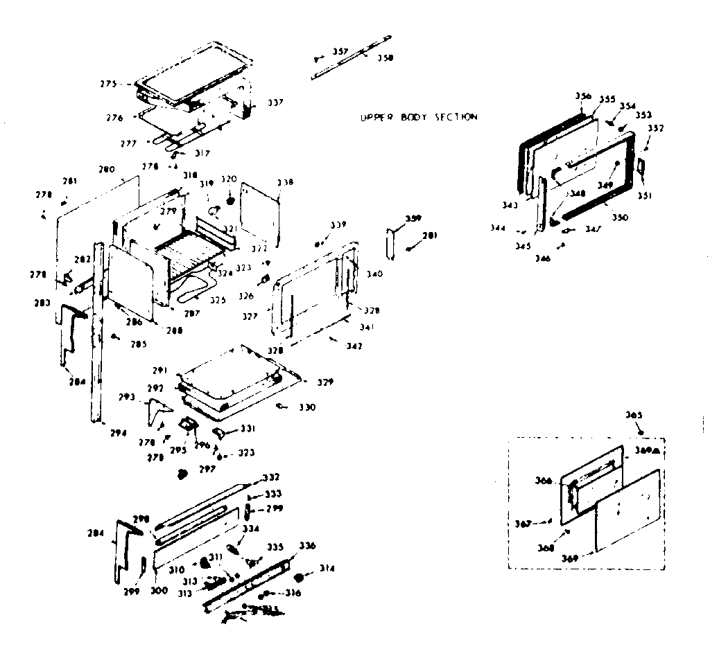 Kenmore 1039747341 upper body section diagram