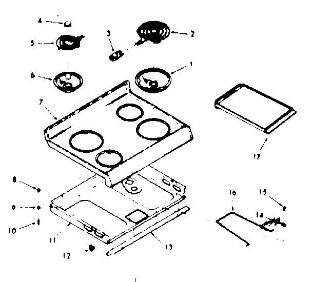 Kenmore 1039867341 main top section diagram