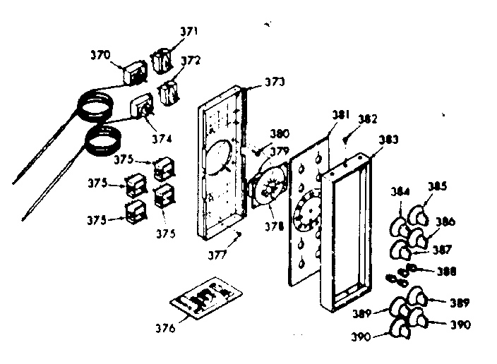 Kenmore 1039867341 control panel section diagram
