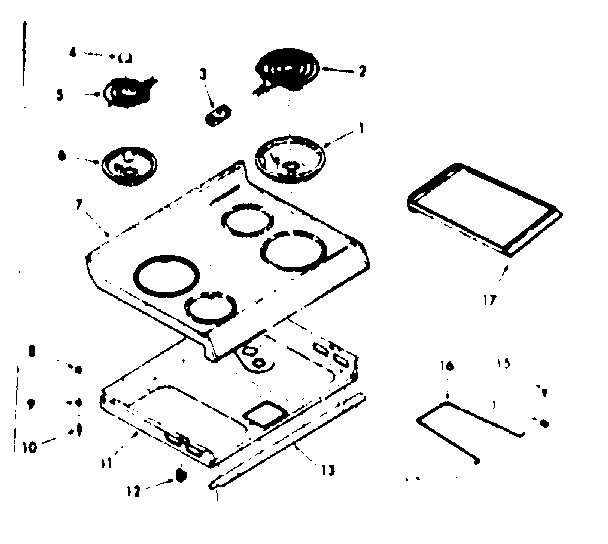 Kenmore 1039867322 main top section diagram