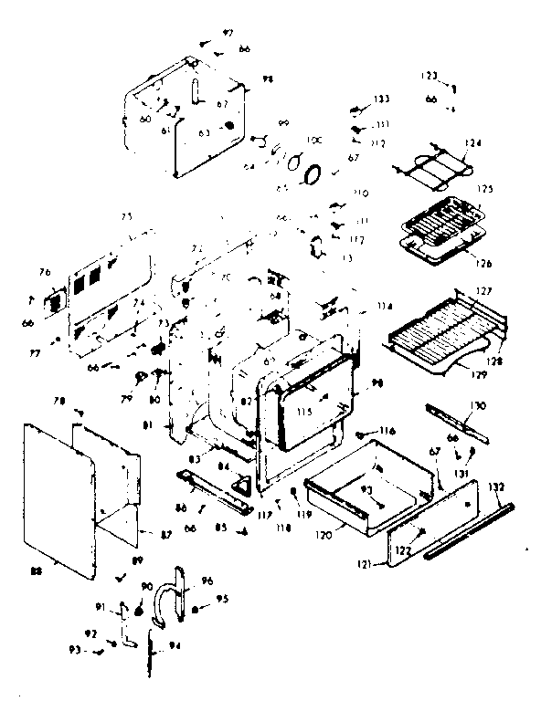 Kenmore 1039867322 lower body section diagram