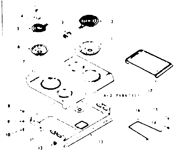 Kenmore 1039867343 main top section diagram