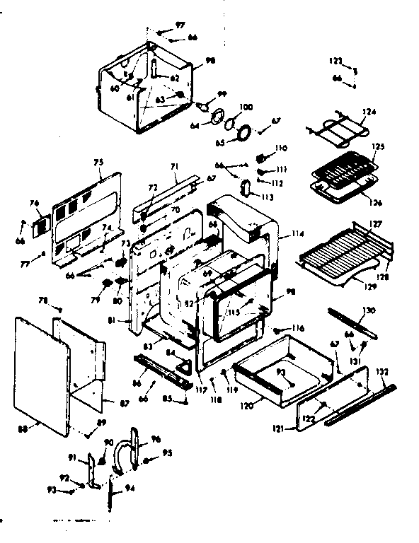 Kenmore 1039867343 lower body section diagram